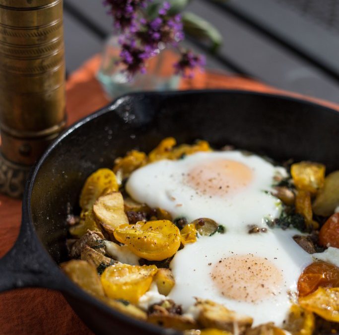 End of Season Breakfast Hash with Baked Egg