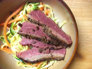 Homemade Pastrami with Veggie Spaghetti