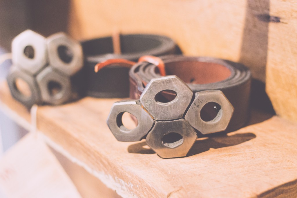 Belt made of NASCAR lug nuts!