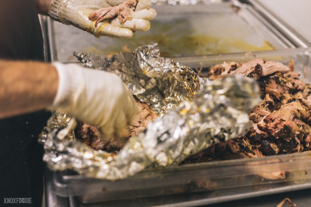 Picking the meat - Dead End BBQ