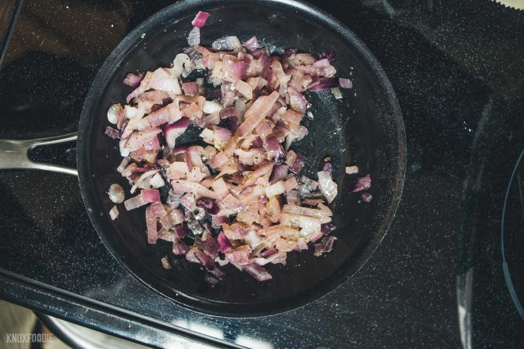 Saute onions and garlic.