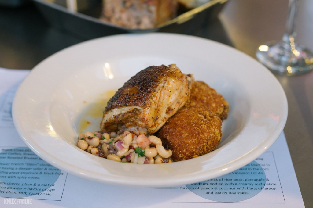 Poached Chicken Thighs with and Black-Eyed Peas