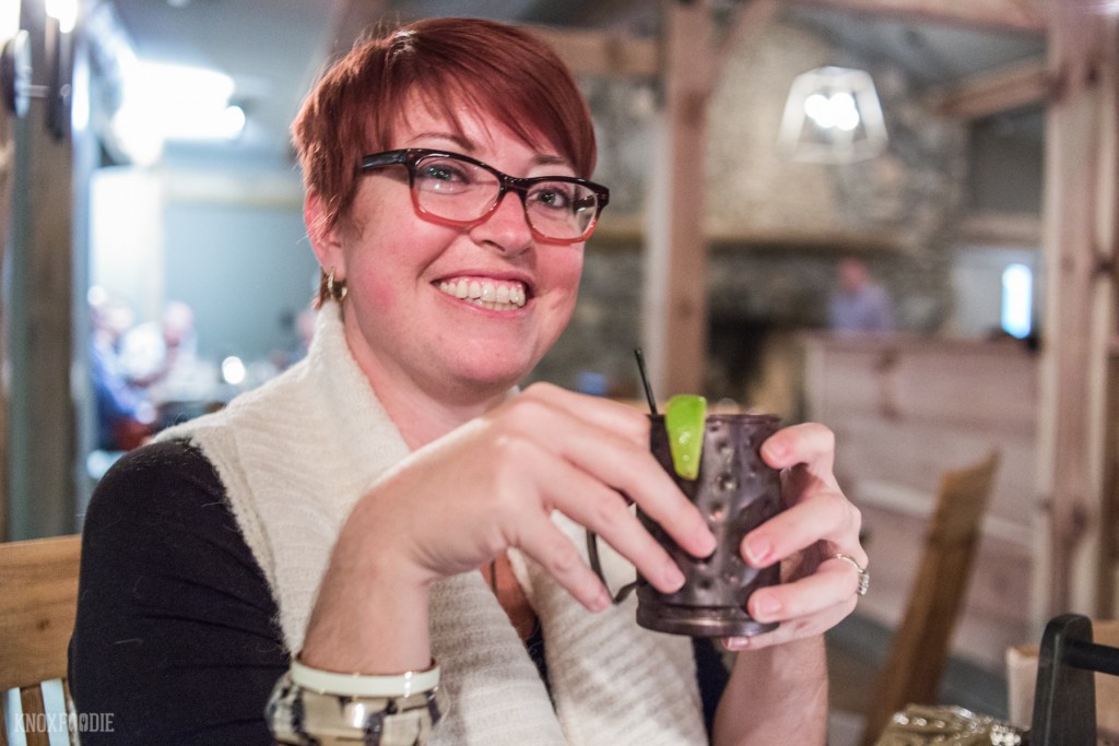 Mrs KnoxFoodie enjoying The Dancing Bear Cocktail