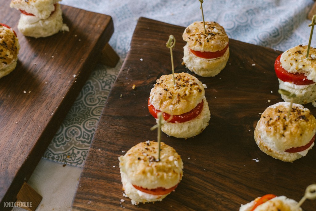 Biscuit Love served up an Onion Biscuit with Housemade Farmers Cheese and Heirloom Tomato