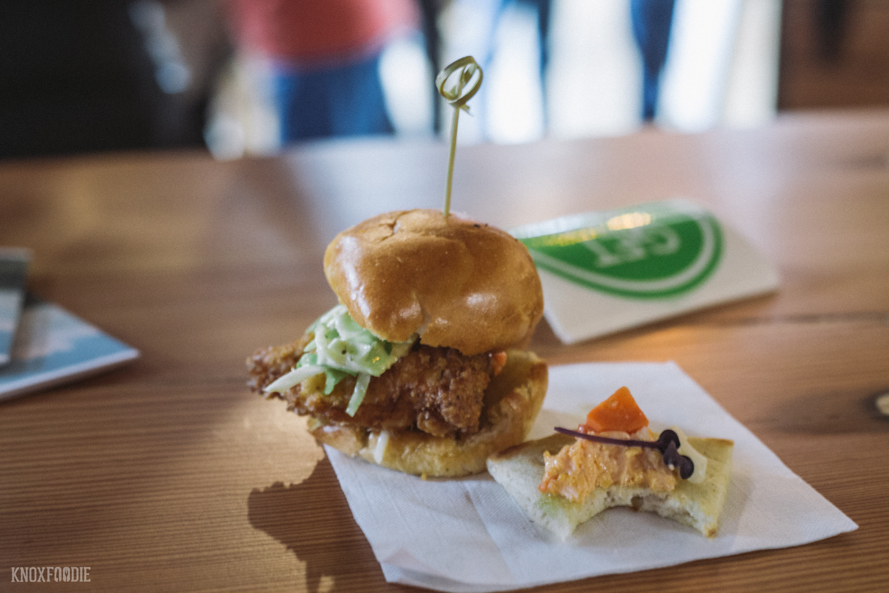 Fried Chicken Sliders and Pimento Cheese Pita.