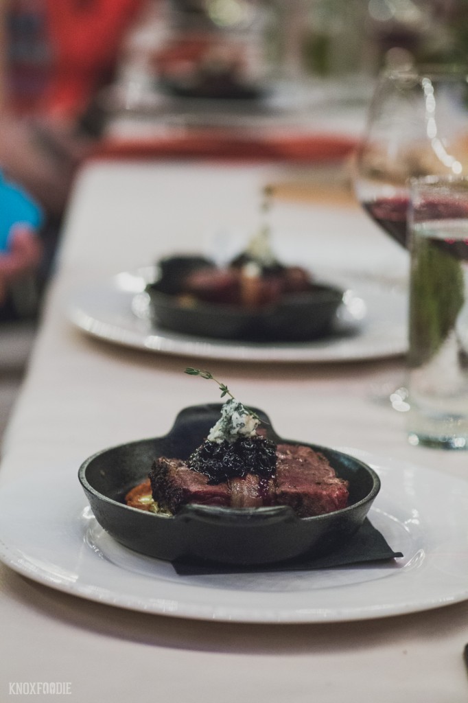 Bacon Wrapped Bison with Virginia Dare Pinot Noir