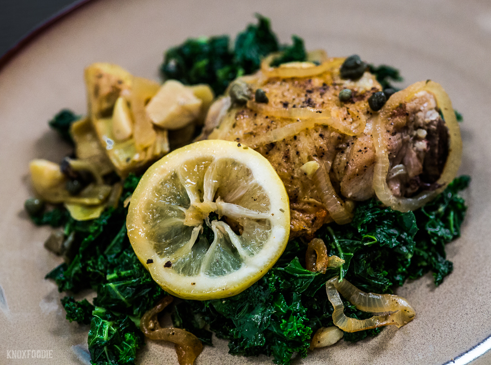 Whole30 Lemon Chicken with Artichokes and Kale Recipe
